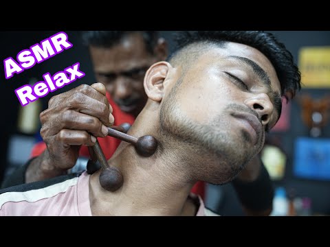Great Relaxing Therapy By Uncle Barber | Scratching And Tapping Head Massage With Neck Cracking ASMR