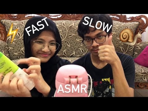FAST ASMR⚡️ VS SLOW ASMR🐌 (asmr with my lil brother)