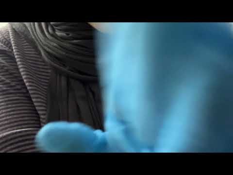 ASMR | 1 minute touching you with gloves on (Glove sound, camera touching, ni talking)