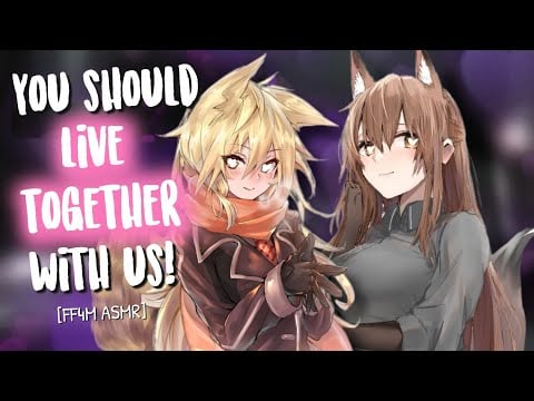 [FF4M ASMR] Loved by Two Kitsune Twins 💖 [Cuddles | Pampering You | Hair Play & Massage | Binaural]
