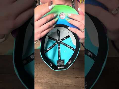 Fast Fabric ASMR | Long Nails on Neon Rays Hat 💅🏼⚾️