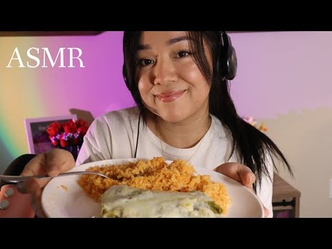 ASMR eating enchiladas with mexican rice 😋🇲🇽