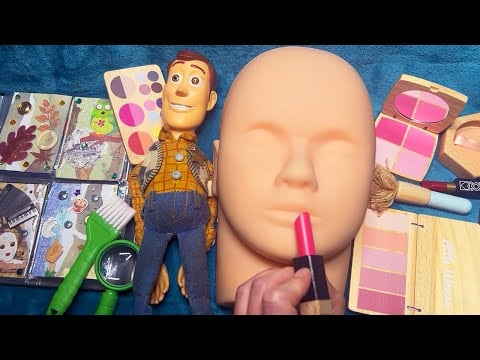 ASMR Wooden on Makeup Mannequin + Woody Repair (Whispered 10 Year Anniversary)