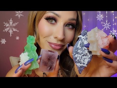 ASMR Edible Crystals *WINTER WONDER* Part 2! ❄️🍬🎄 (up-close crunchy, eating sounds)