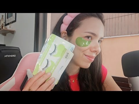 ASMR: COMPRINHAS DE FARMÁCIA DE MAKE & SKINCARE | SUSSURROS, TRIGGERS E MASCANDO CHICLETE