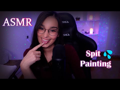 ASMR SPIT PAINTING 💦 | ASMR en TU Carita 🤍  Mouth Sounds + Visual