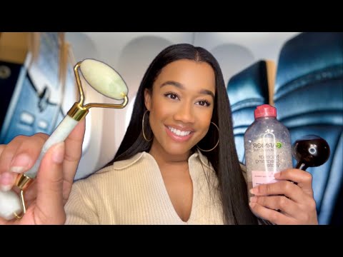 ASMR Girl on The Plane Does Your Skincare 🧖✈️ Personal Attention