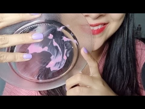 ASMR LAMIENDO YOGURT CON GRANOLA EN PLATO DE VIDRIO | ASMR SIN HABLAR