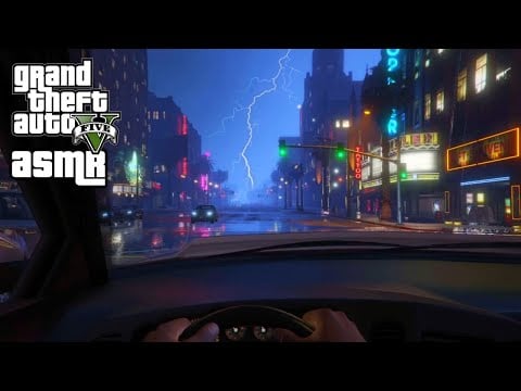 GTA ASMR ⛈️ Driving You in a Thunderstorm ⛈️ Extra Close Ear to Ear Whispering