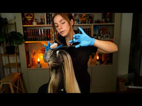 ASMR Hairdresser Cutting Hair & Anti-Dandruff Treatment | real person asmr