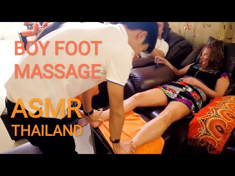 ASMR Thai foot massage with boy