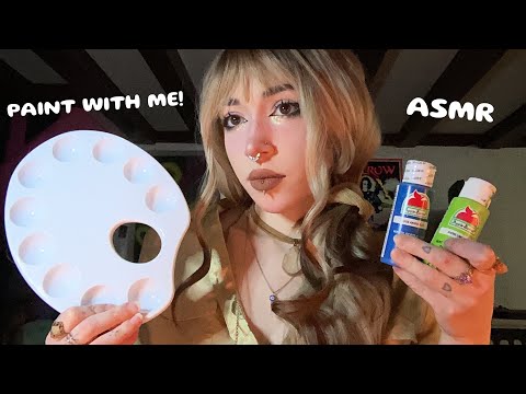 Paint With Me ASMR | Canvas Scratching, Tapping, Canvas Brushing, Rambling, Whispering