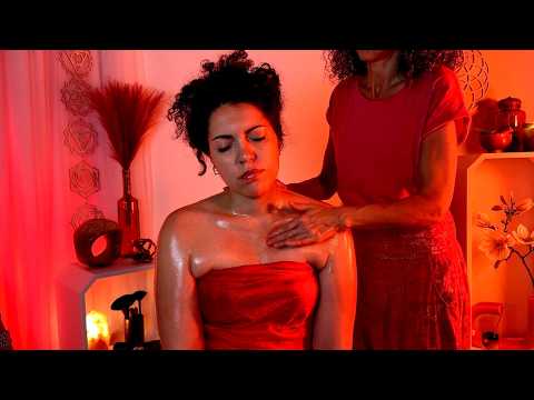 ASMR Pulizia ENERGETICA e MASSAGGIO Rilassante COLLO e SPALLE su persona reale