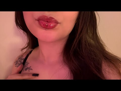 ASMR wet sticky lip gloss sounds with personal attention ❤️