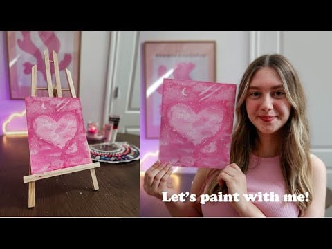 ASMR Paint With Me 🎨 💓 (Pink Cloudy sky)