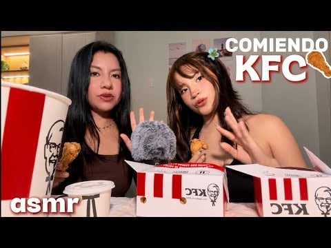 ASMR COMIENDO KFC MEGA COMBO 🍗 MUKBANG con mi AMIGA ❤️ @KathASMR 