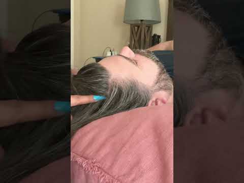 Scalp finger Scrushing with extra long nail & Hair parting #foryou  #asmr #finger #scalpscratching