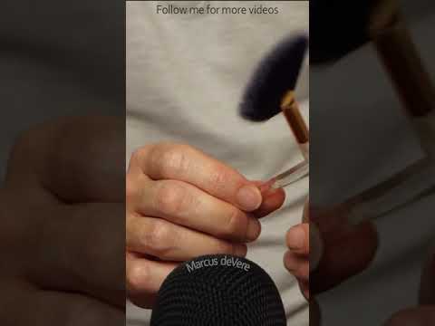 ASMR Turning Make up Brush Handles Against Each Other #short