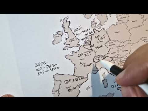 ASMR: EUROPE Most Powerful Economic States & Industries | stats & facts [ ASMR map tracing ]