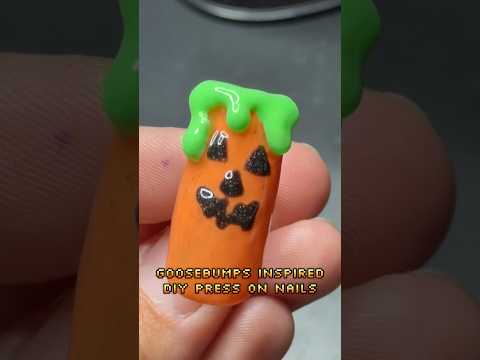 ASMR/ diy Halloween jack-o’-lantern press on nails 🎃 #asmr #bestlifebybrooke #asmrnails #diynails
