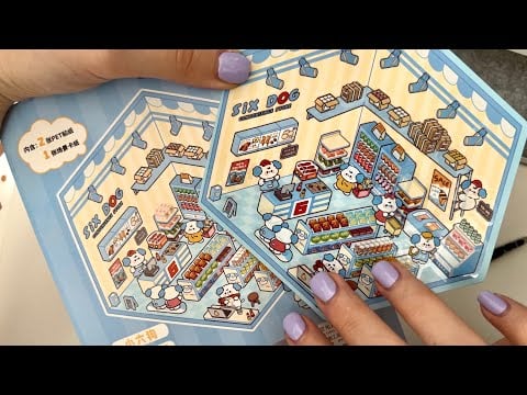 [ASMR - Whisper] Convenience Store Sticker Scene Book 😴