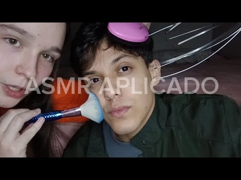 ASMR APLICADO NO GUILHERME (SONS DE BOCA, SUSSURROS, MEXENDO NO CABELO, MÚSICA CALMANTE)