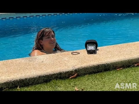 Relájate conmigo en la piscina 💤 ASMR con susurros + agua en directo