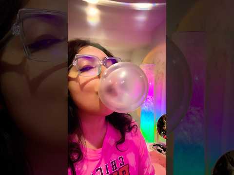 BUBBLE GUM ASMR | blowing DOUBLE bubble gum popping sounds #asmr #bubblegum