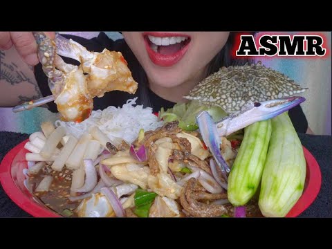 ASMR RAW CRAB SALAD (CRUNCHY EATING SOUNDS) NO TALKING | SAS-ASMR