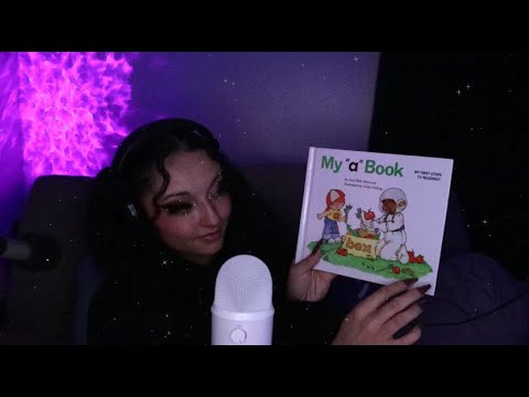 ASMR Blue Yeti Whisper Reading My "a" Book (no midroll ads) 🤗