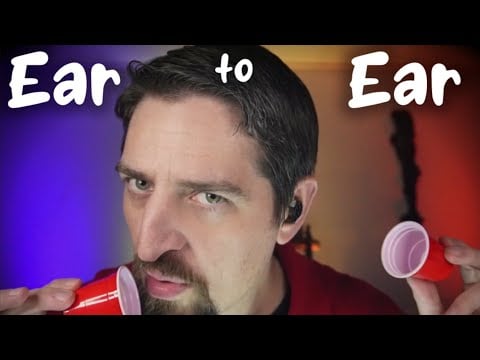 ASMR Ear to Ear Cup Tapping with Mouth Sounds 👄 #Binaural #SleepAid
