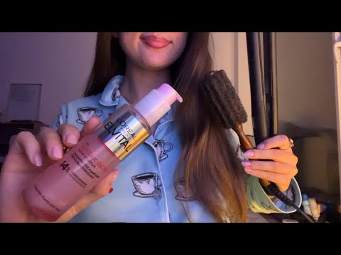ASMR styling your hair ✨| hairplay,clipping, brushing 