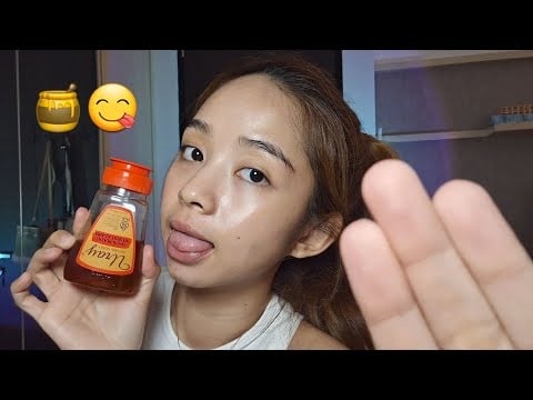 ASMR honey spit painting 🍯