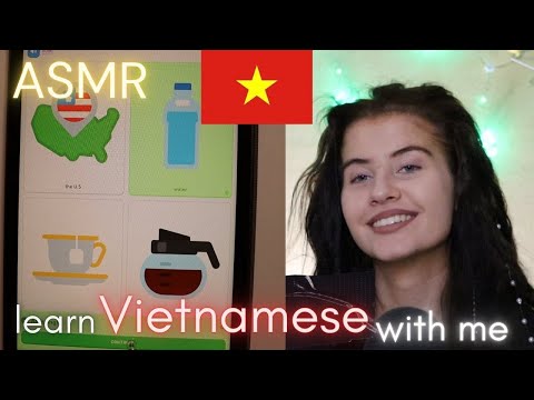 ASMR learn VIETNAMESE with Duolingo / Vietnamese for BEGINNERS 🇻🇳 (whispered) to make you sleepy 😴