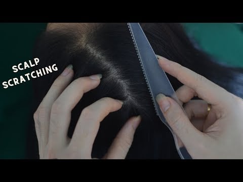 ASMR Real Person Hair Play With Breathing, Snoring Sounds, Therapy For Reduce Stress, Headache