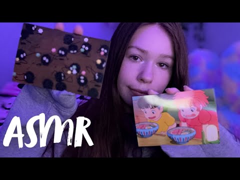 ASMR | Studio Ghibli Postcards (Soft Spoken, Tapping, Tracing)