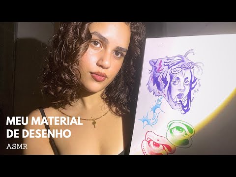 ASMR | MOSTRANDO MEUS MATERIAIS DE DESENHO 🎨 | #asmrcommunity #asmrvideo