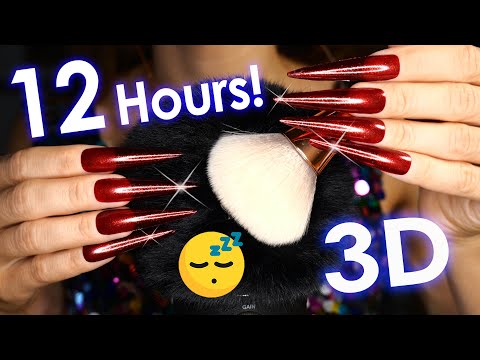 12 Hours Head MASSAGE & BRUSHING 😴 3D ASMR No Talking for SLEEP - No Mid-roll ADS!