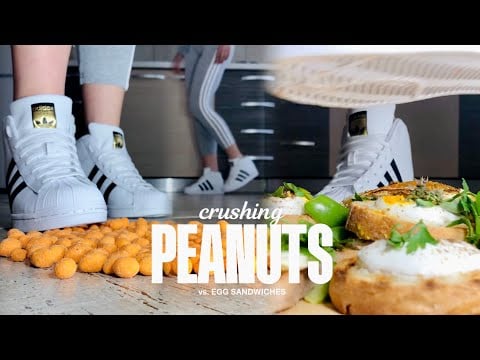 Adidas Sneakers Crushing Food! Oddly Satisfying ASMR