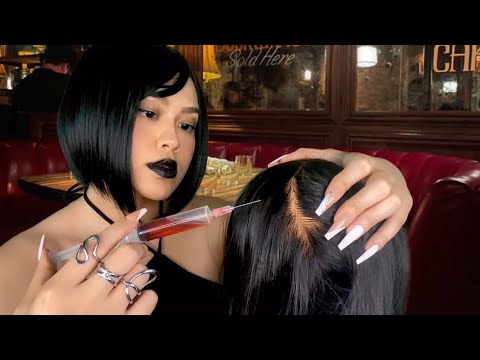 ASMR Weird 1st Date Gives U Scalp Scratch /Massage + TINGLE Injections 🫠🌧️ Rain, Goth RP | light gum