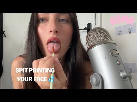 ASMR Spit Painting & Inaudible Whispers | Wet Sounds & Brush Triggers