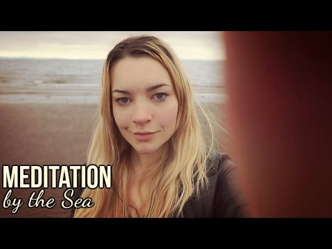 ASMR Meditation by the Sea- Hand movements, Whispering, Crashing Waves