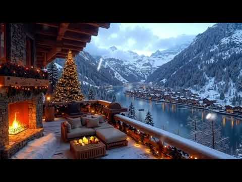 Relaxing Sounds of Snowy Winter Ambience Cozy Jazz Music Playing