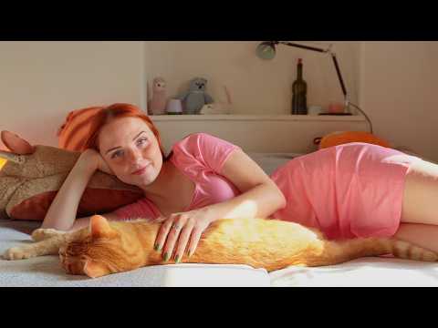 ASMR Sunbathing with My Ginger Cat 🐈☀️ | Purring & No Talking ⭐