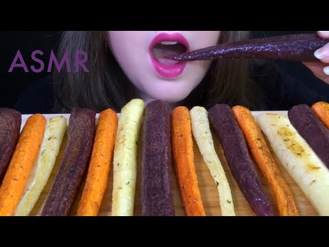 HEALTHY EATING ASMR Roasted Rainbow Carrots Platter EXTREMELY Satisfying Sounds