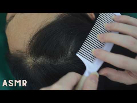 ASMR Real Person Hair Parting With Scalp Scratching, Massage For Relieve Headache
