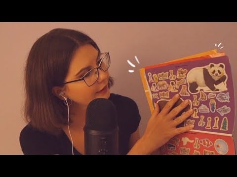 asmr | sticker show&tell | tracing, whispering, mouth sounds