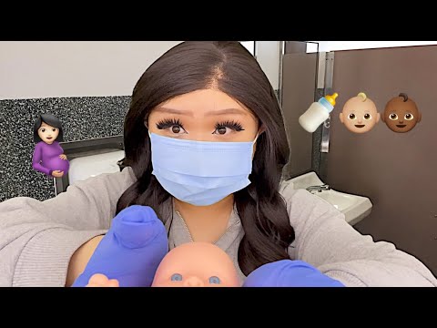 ASMR sketchy student helps you give birth in the school bathroom (realistic)