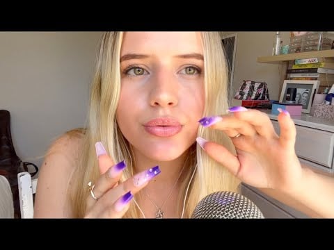 Asmr💜 Relaxing Mouth Sounds (whispering, gum chewing)