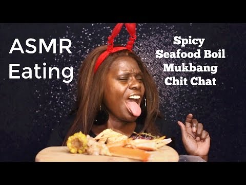 Crackle ASMR Eating Seafood Boil Mukbang Chit Chat